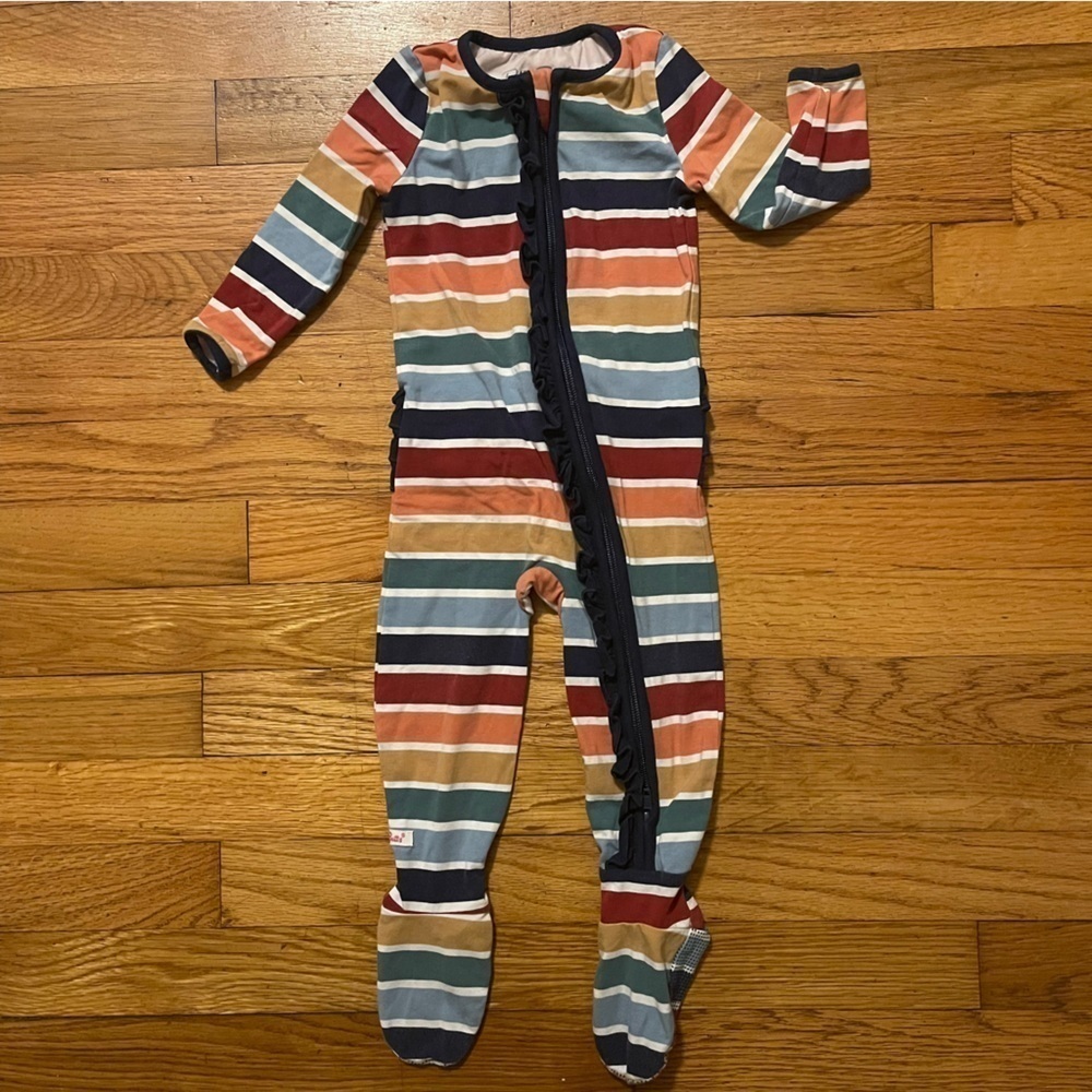 Ruffle Butts | Rainbow Footed Ruffle Pajamas | 12-18 mo